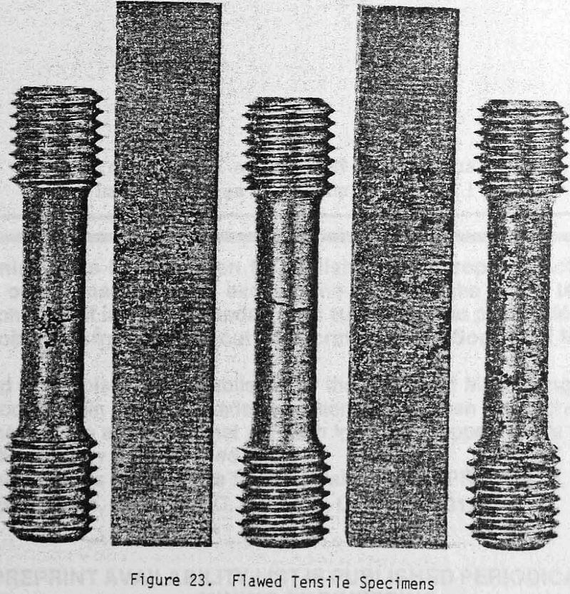 grinding mill flawed tensile specimens