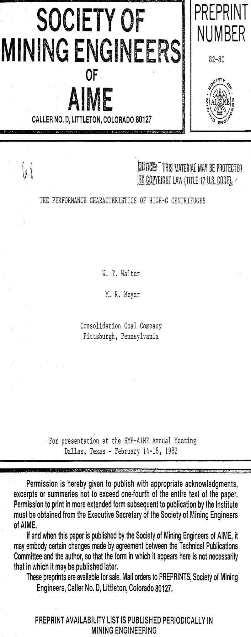 the performance characteristics of high-g centrifuges