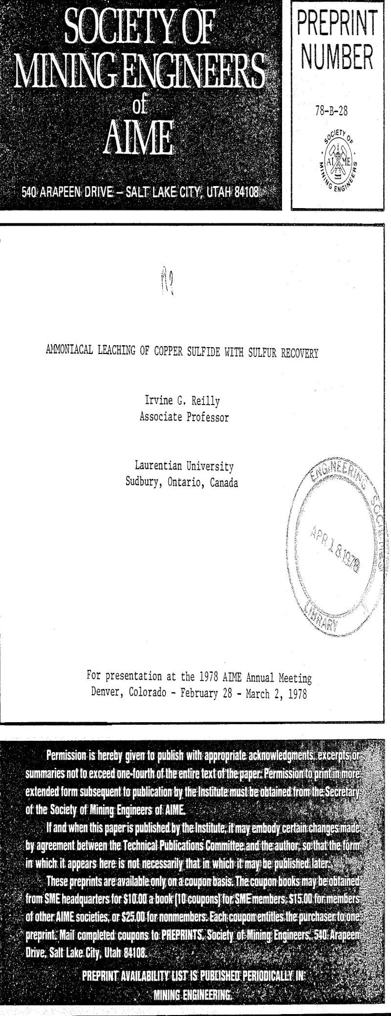 ammoniacal leaching of copper sulfide with sulfur recovery