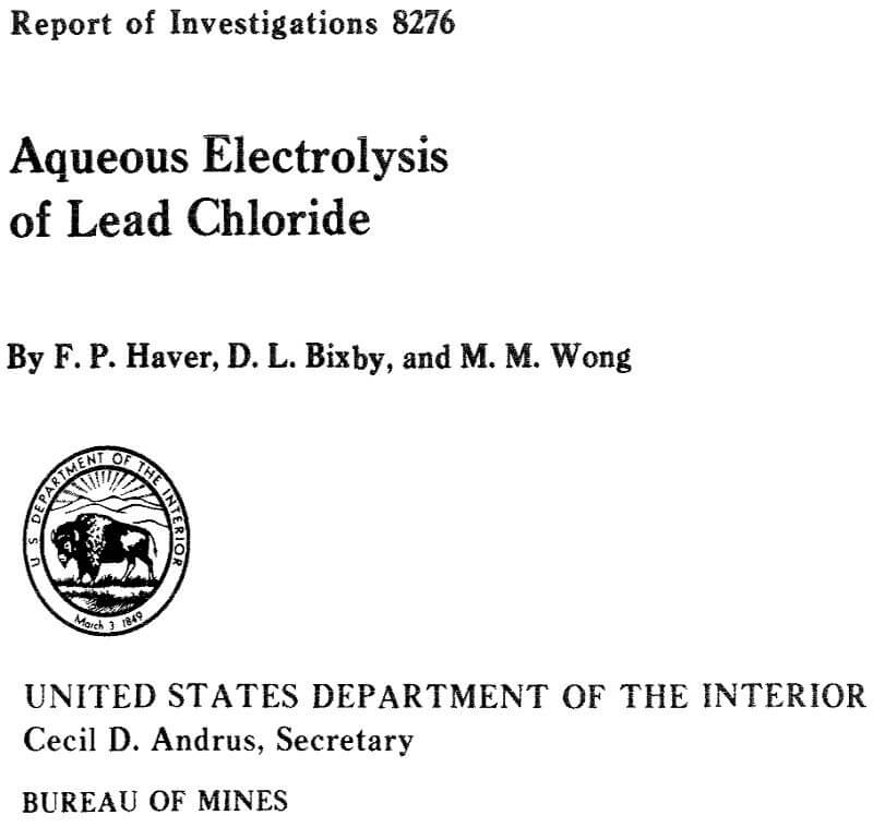 aqueous electrolysis of lead chloride