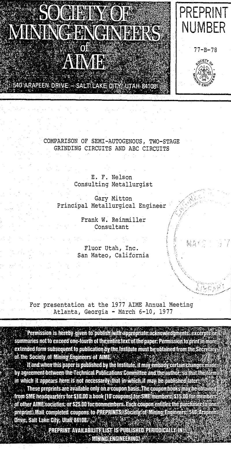 comparison of semi-autogenous two-stage grinding circuits and abc circuits