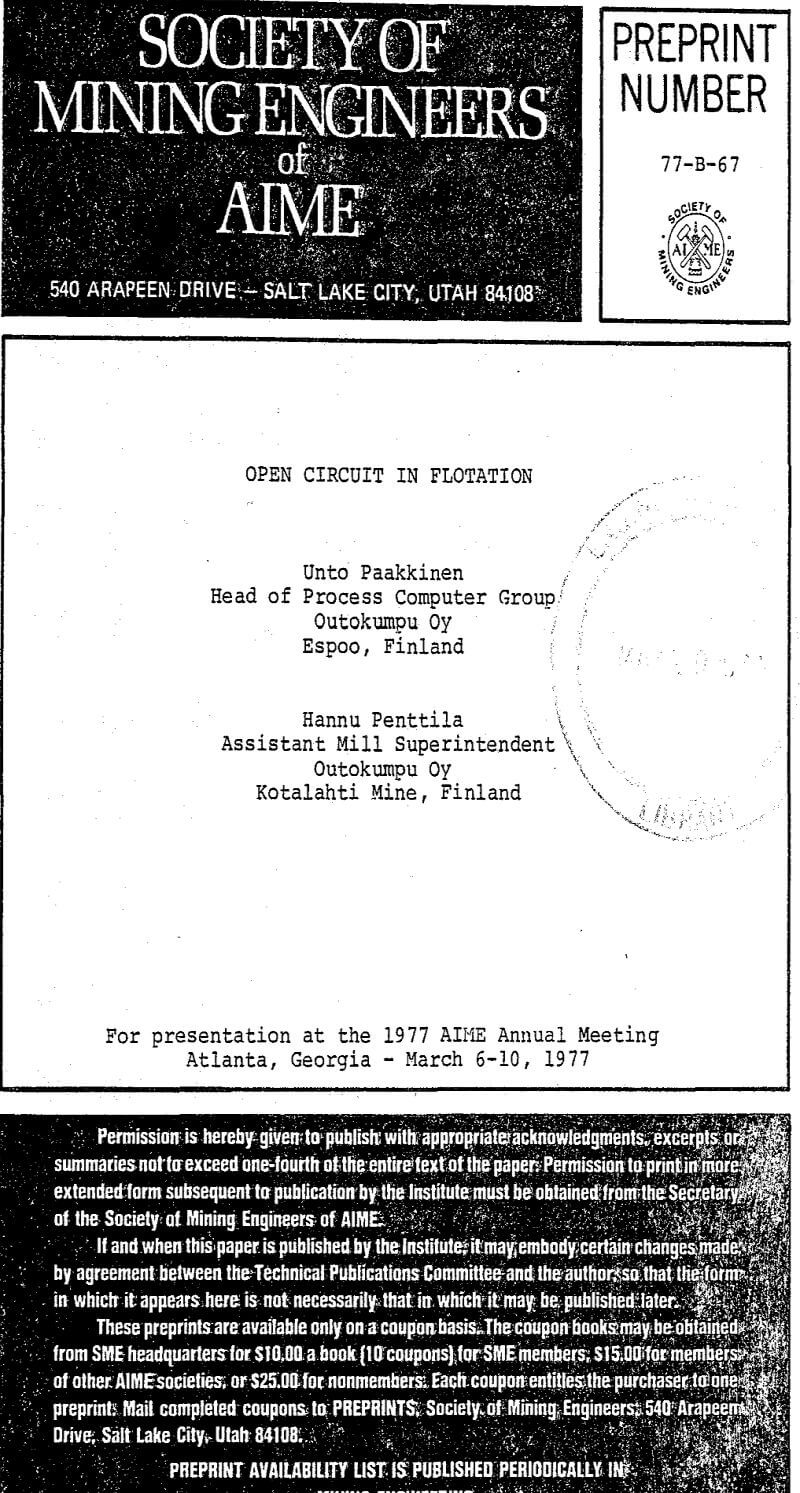 open circuit in flotation