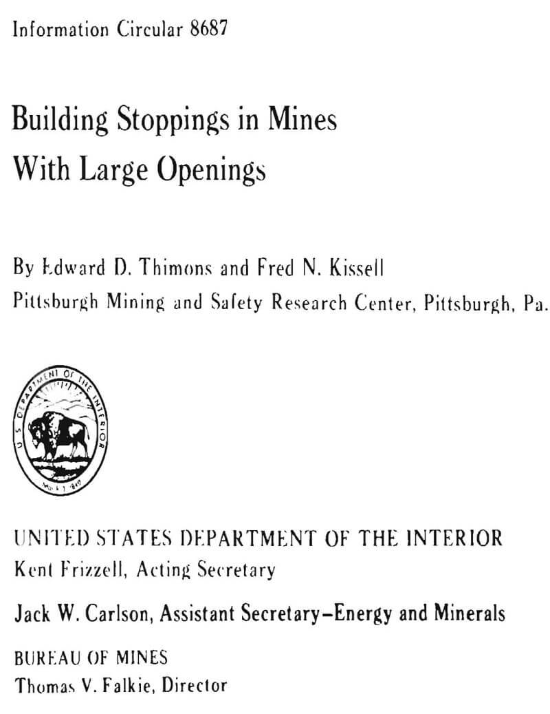 building stoppings in mines with large openings