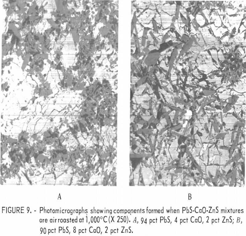 lead sinter photomicrographs showing components