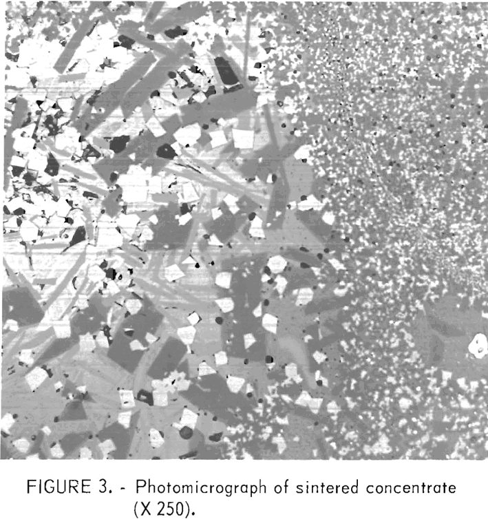 lead sinter photomicrographs of sintered concentrate