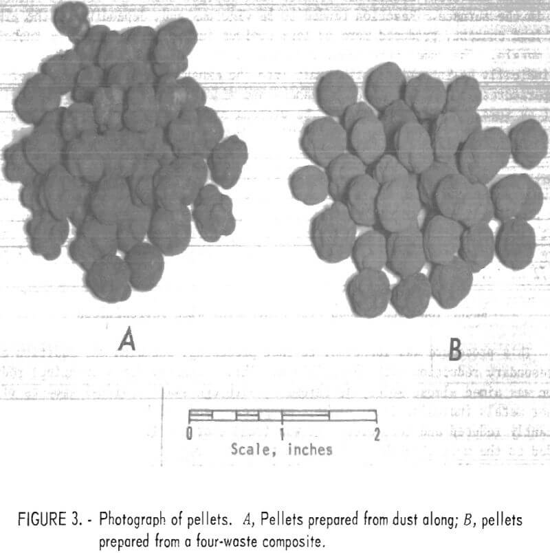 stainless steel furnace dust photograph of pellets