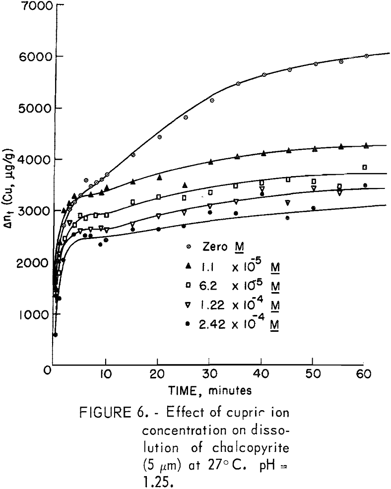 leaching kinetics effect of cupric ion