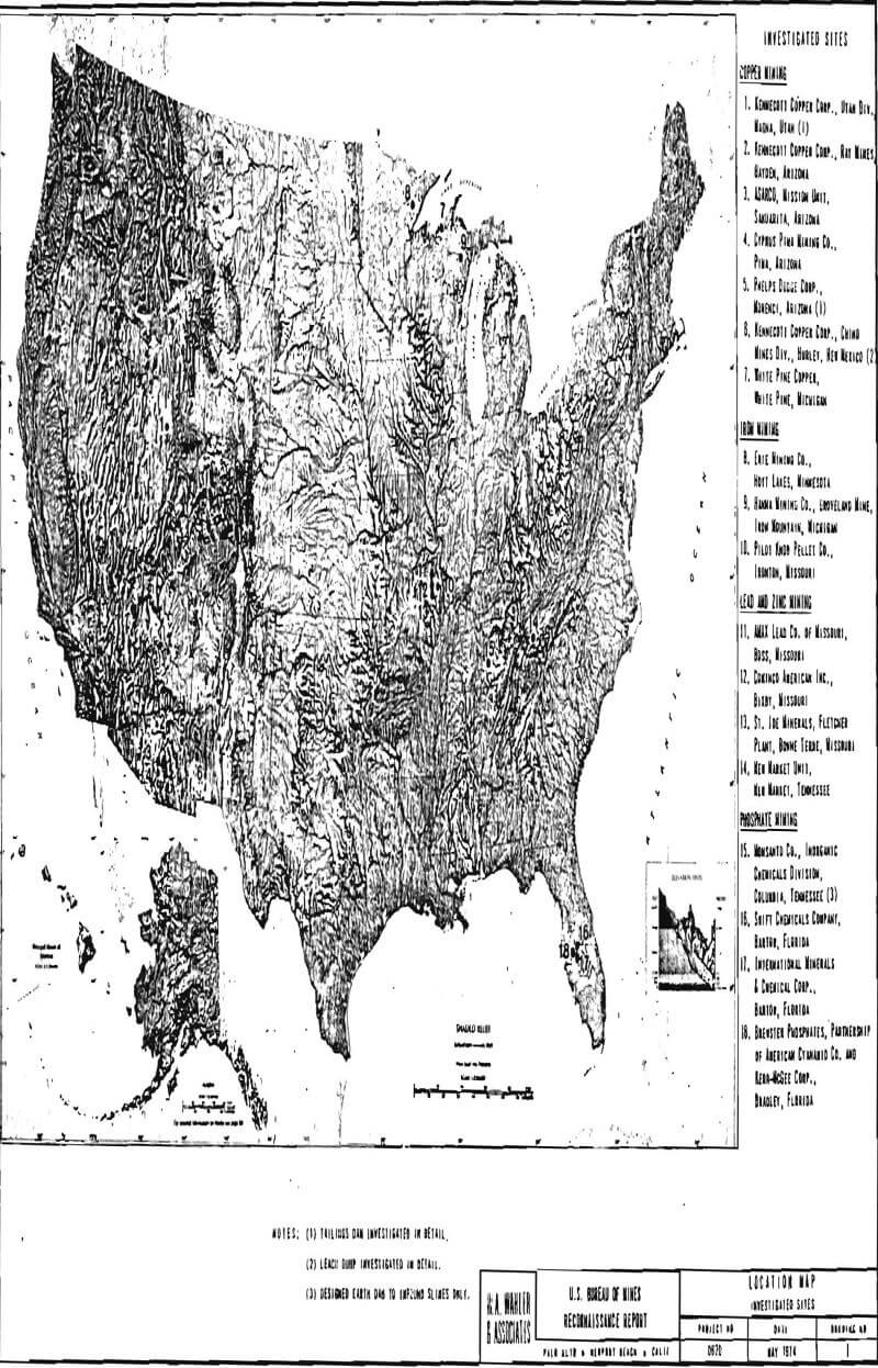 mill tailings investigated sites