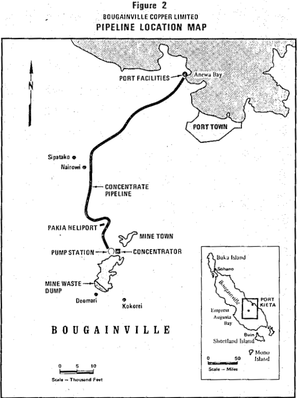 slurry pumping system pipeline location map