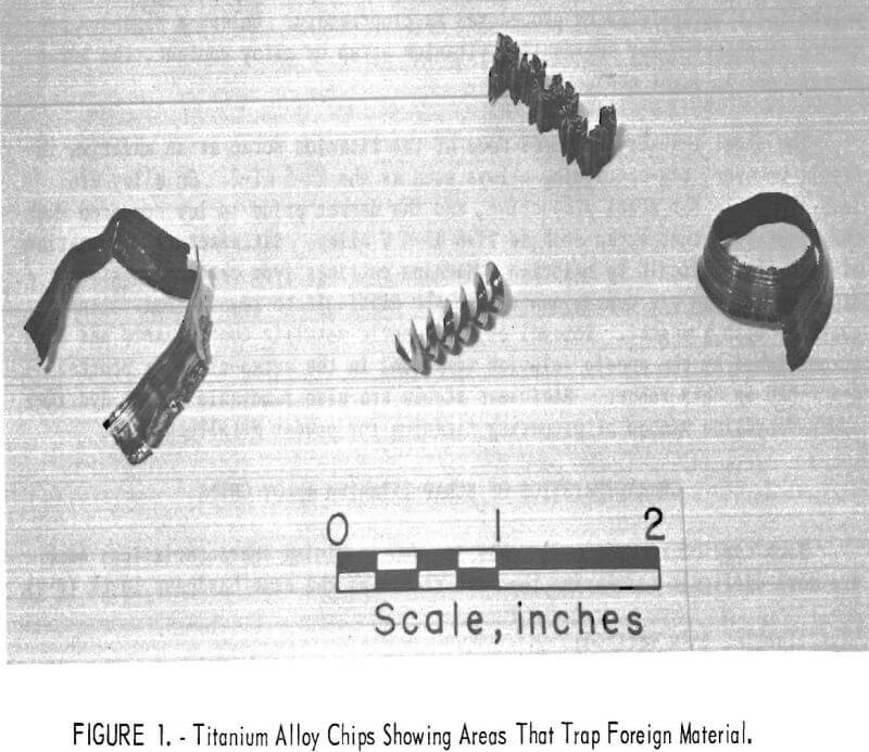 titanium alloy chips showing areas