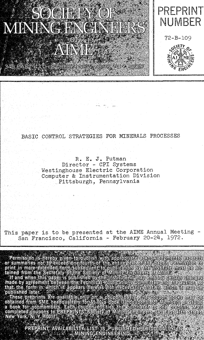 basic control strategies for minerals processes