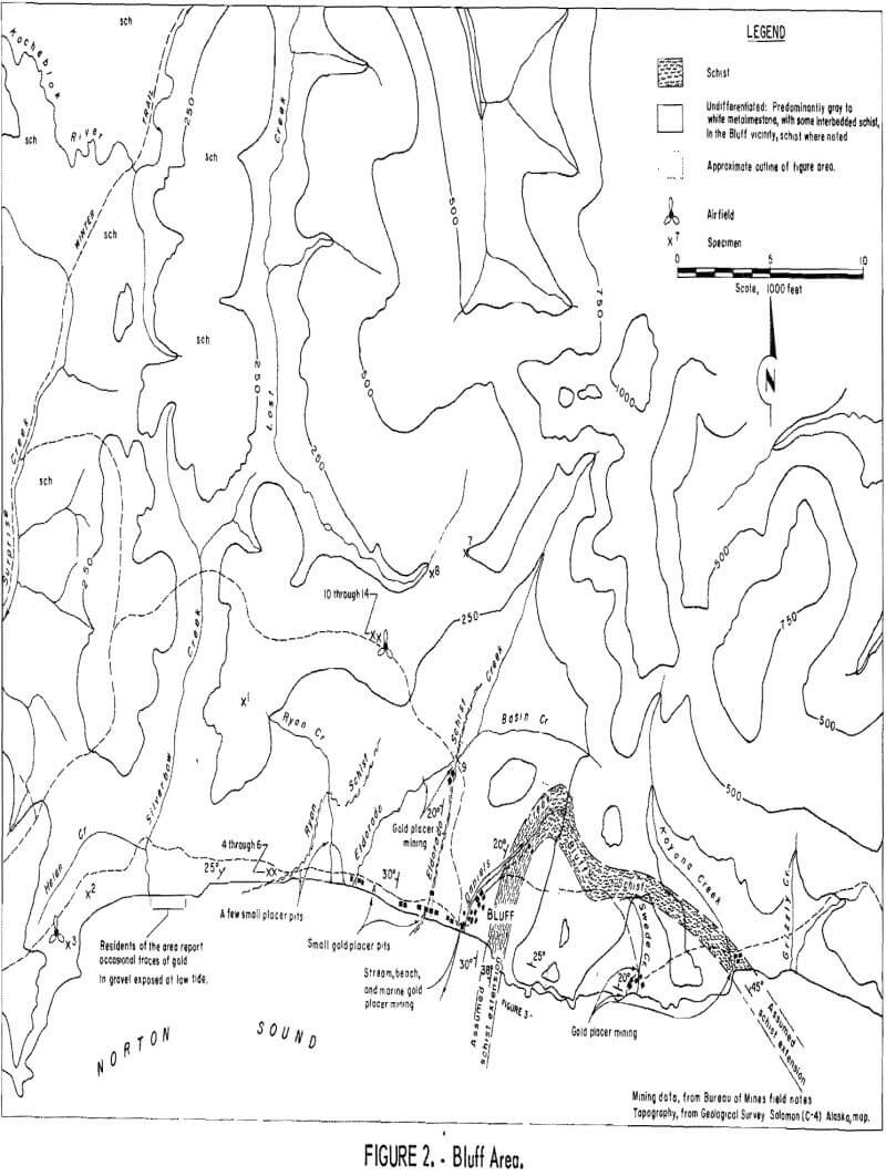 sampling gold lode deposit bluff area