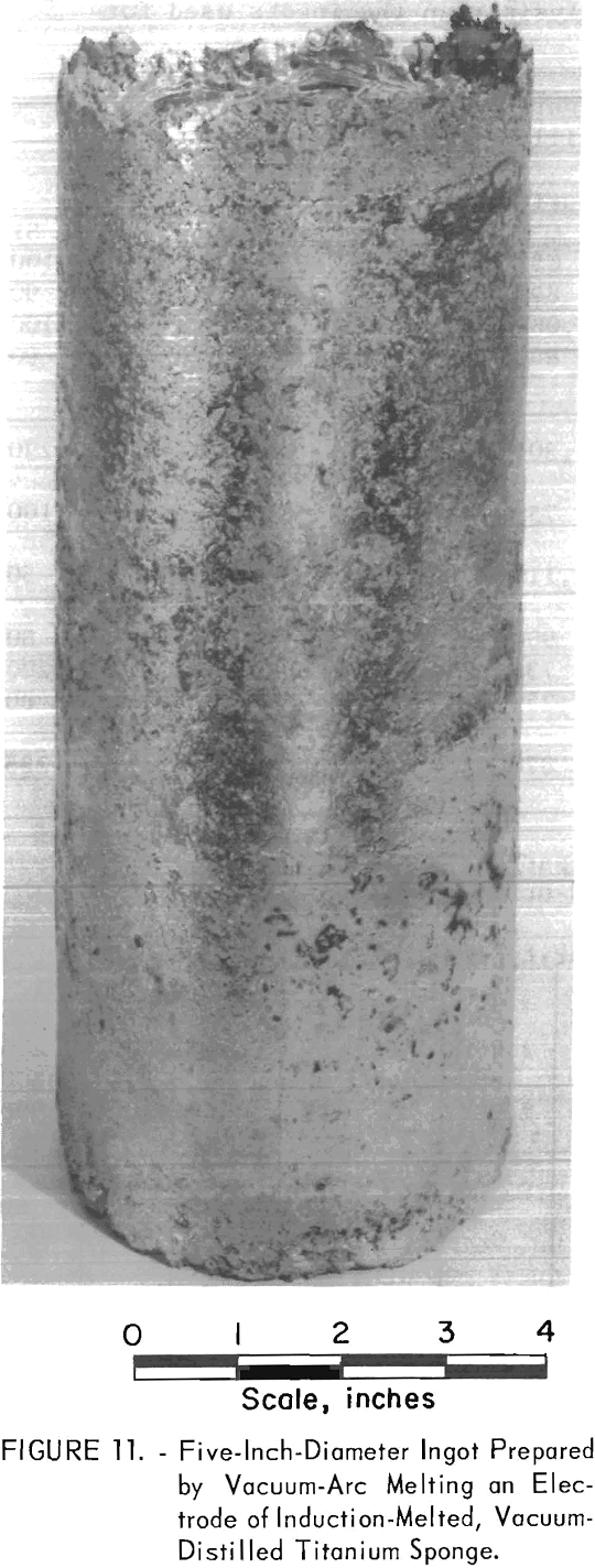 melting of titanium five-inch-diameter