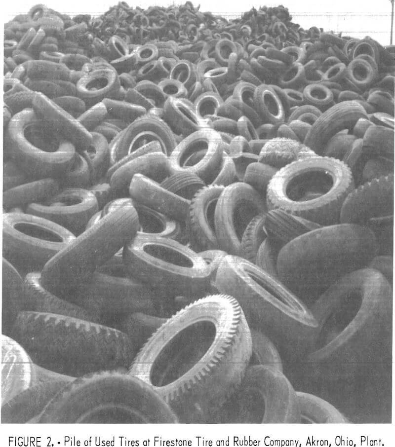 scrap tires pile