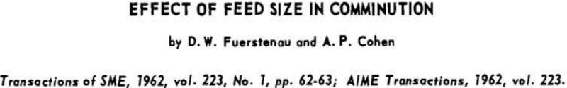 effect of feed size in comminution