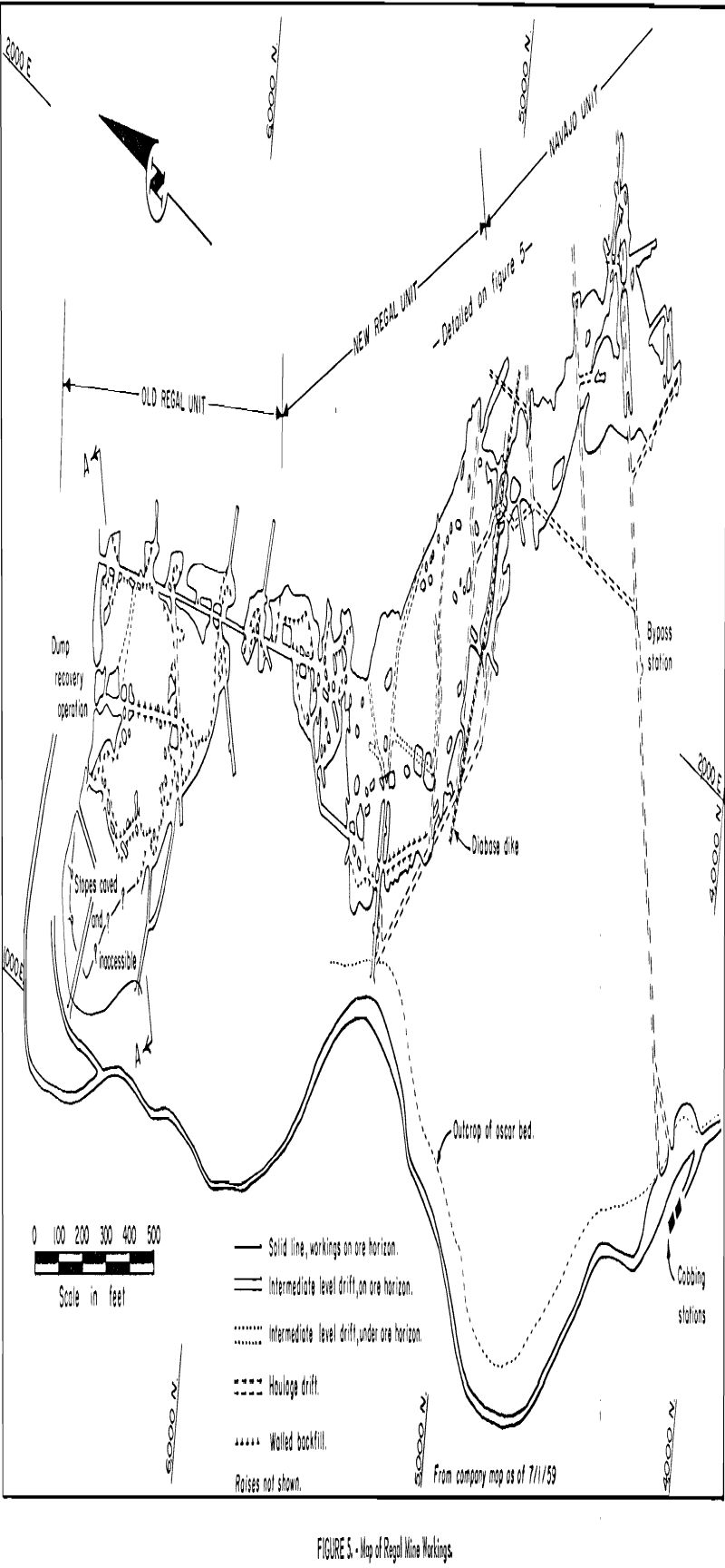 mining methods costs map of regal mine workings