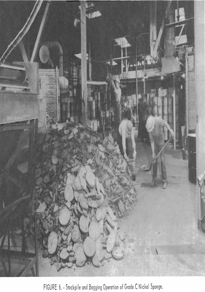 nickel metal stockpile and bagging operation