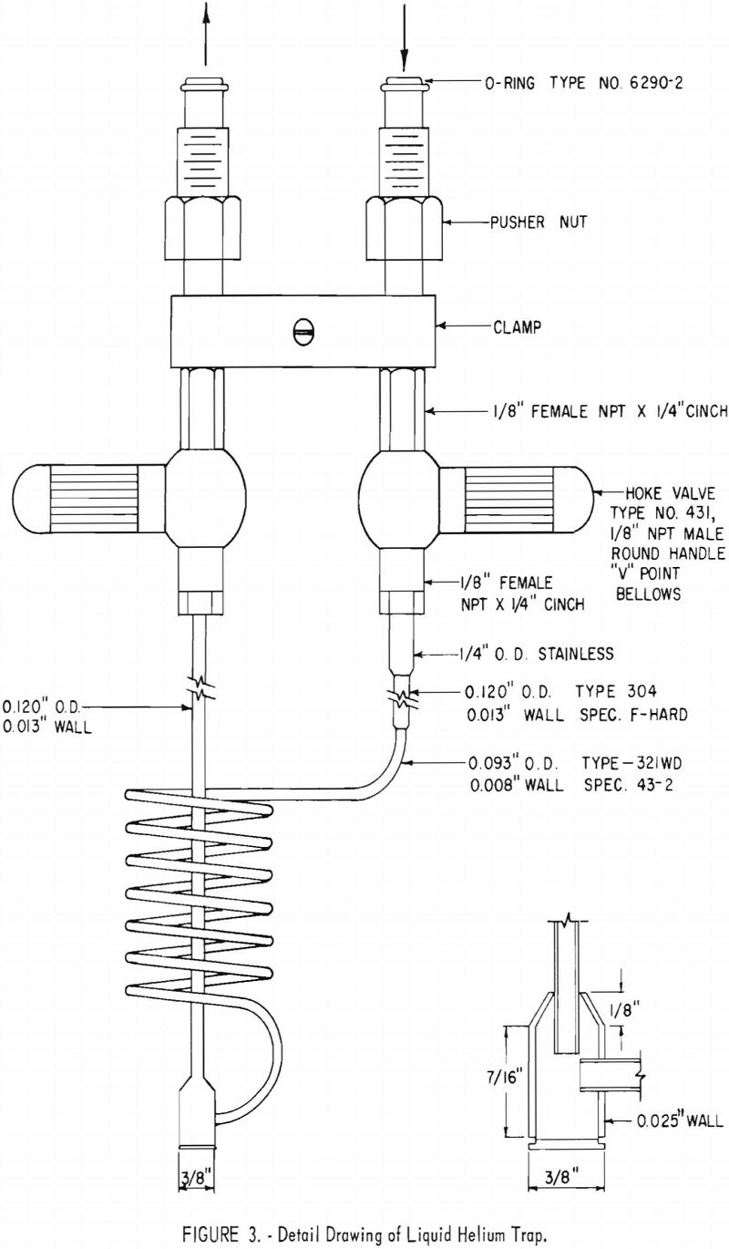 trace impurity detail drawing of liquid helium trap