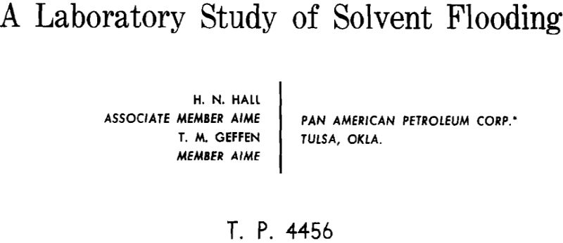 a laboratory study of solvent flooding