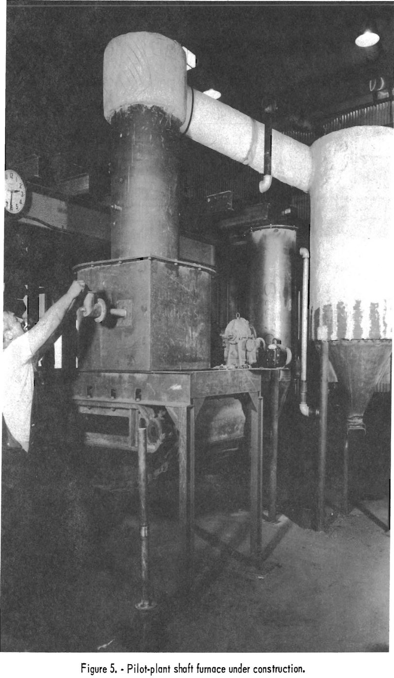 recovering fluorine pilot-plant shaft furnace