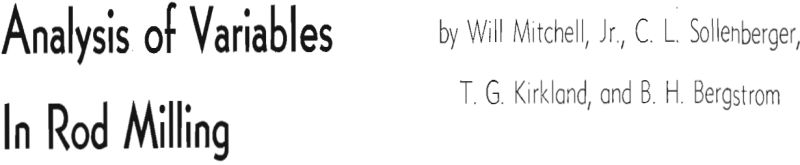 analysis of variables in rod milling