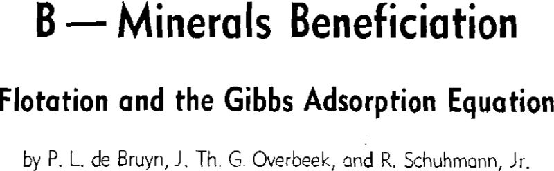 flotation and the gibbs adsorption equation