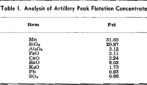 leaching analysis of artillery peak flotation concentrate