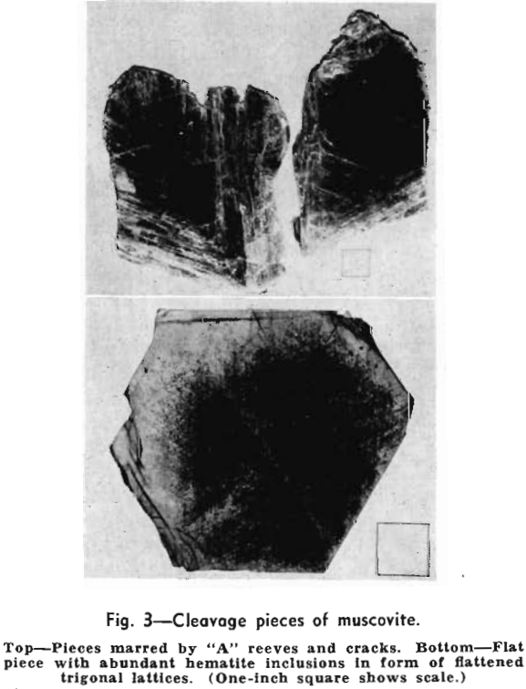 pegmatites cleavage pieces of muscovite