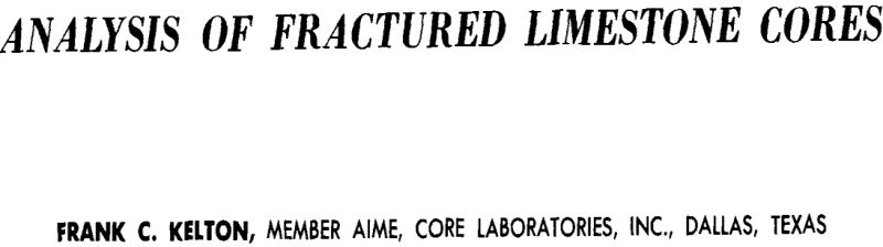 analysis of fractured limestone cores