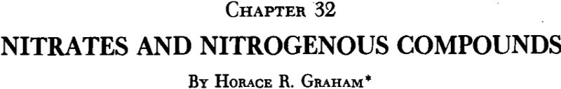 Nitrates and Nitrogenous Compounds - 911Metallurgist