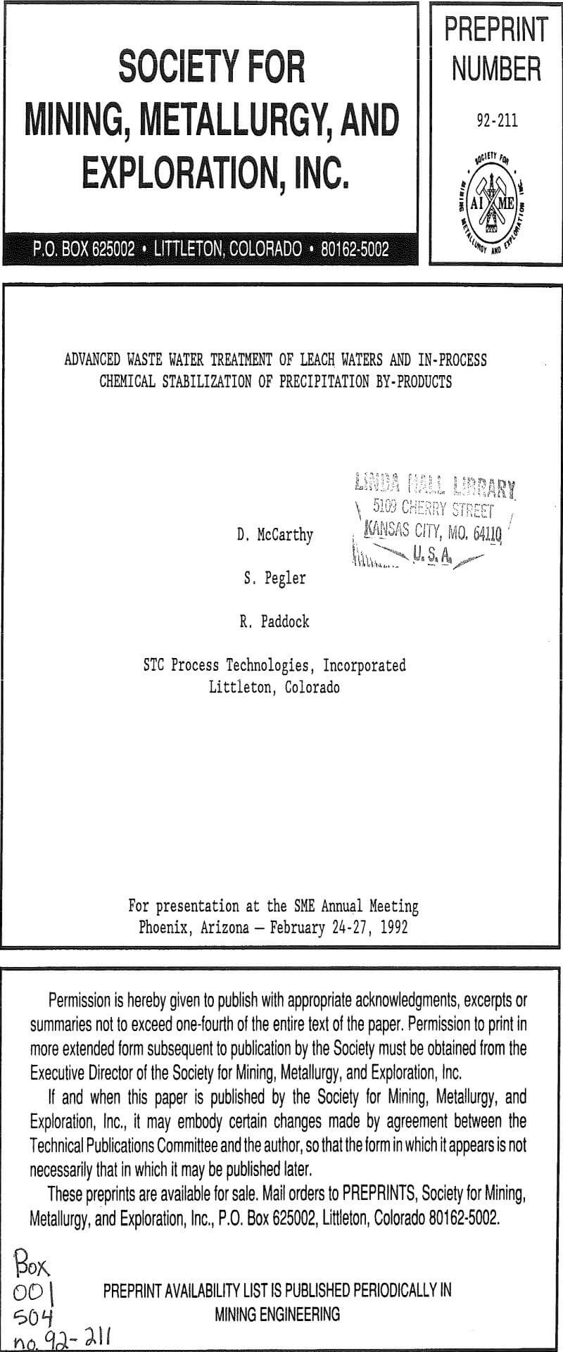 Waste Water Treatment of Leach Waters - 911Metallurgist