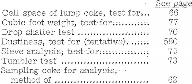 Coke Making Properties