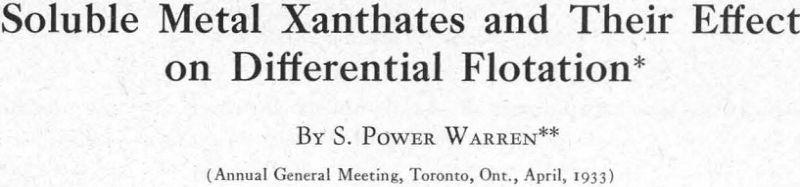 Soluble Metal Xanthates and their Effect on Differential Flotation