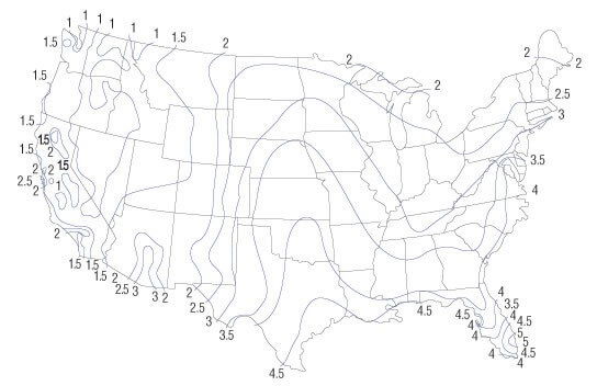 100 year rainfall map