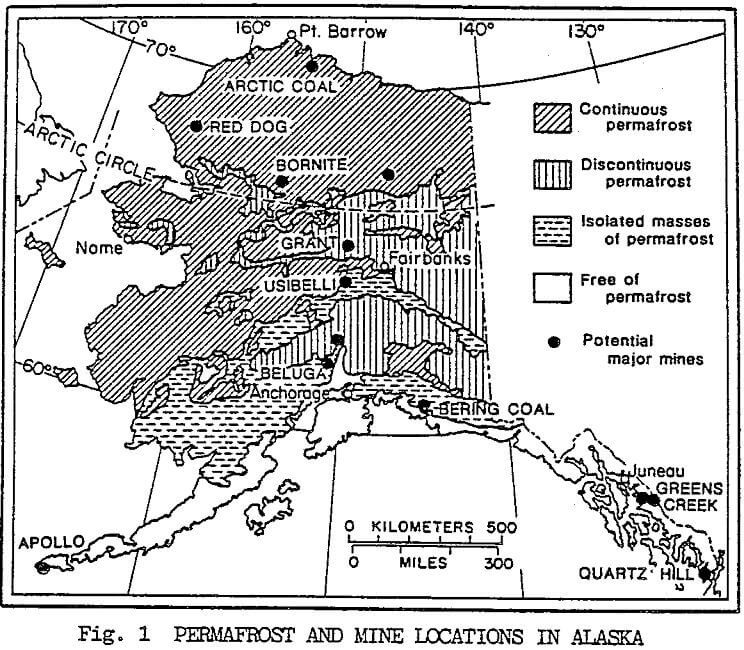 arctic-mining permafrost and mine locations