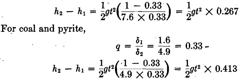 coal and pyrite equation