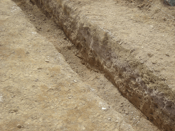 Different rock layers are detected by trenching