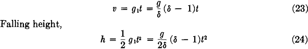 falling height gravity concentration