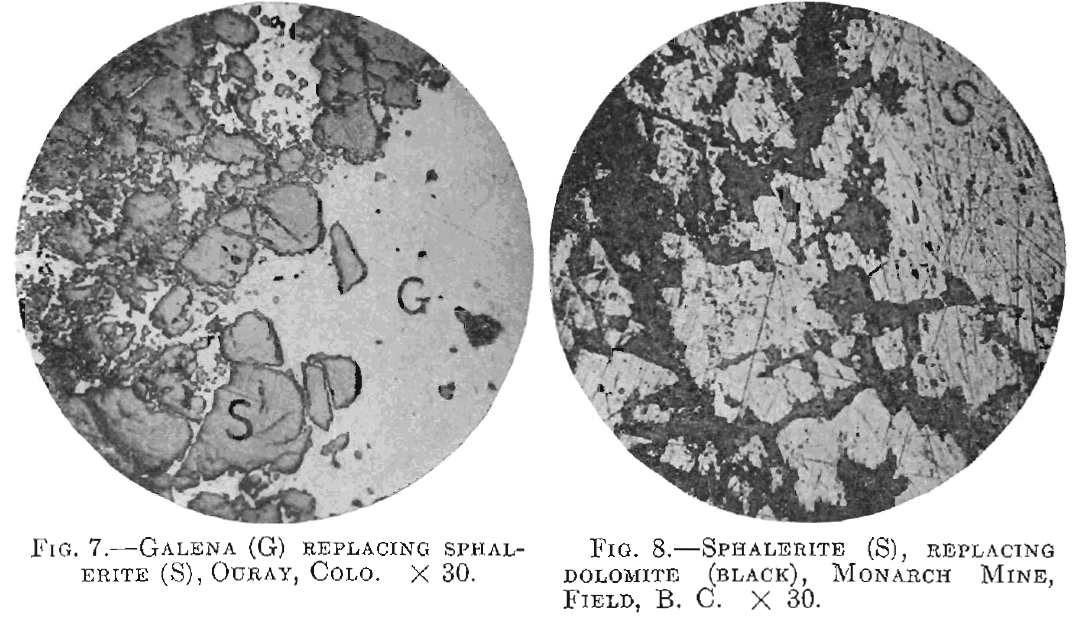 Galena replacing Sphalerite