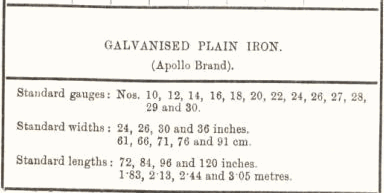 Glavanised Plain Iron 72