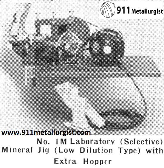 Laboratory Jig, (Selective) Mineral No. 1M