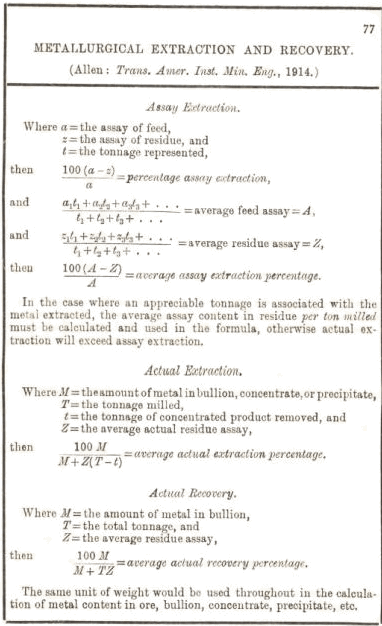 mettalurgical extraction and recovery 77