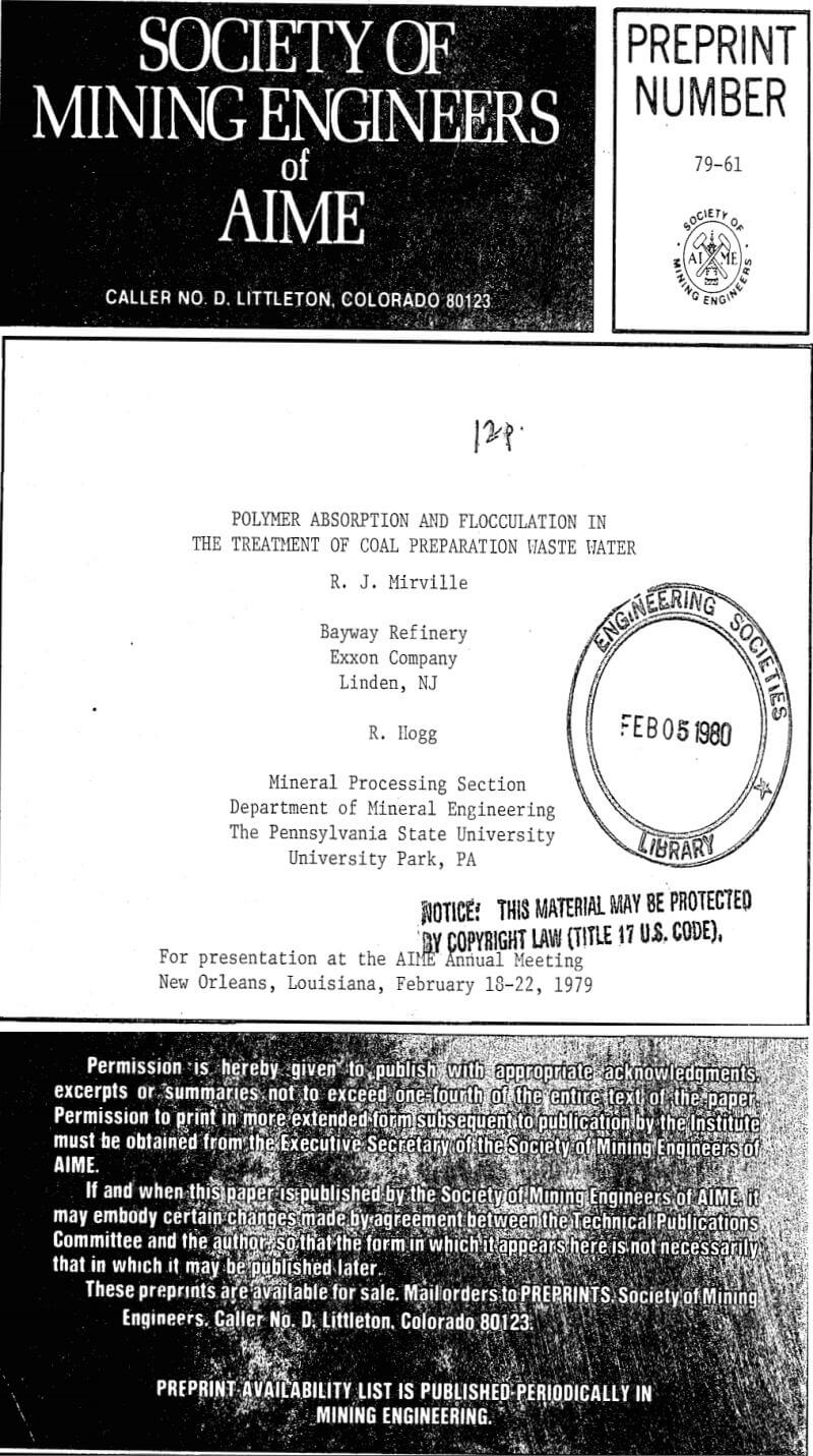 polymer absorption and flocculation