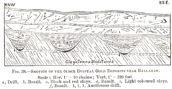 Section of the Older Driftal Gold Deposits near Ballarat