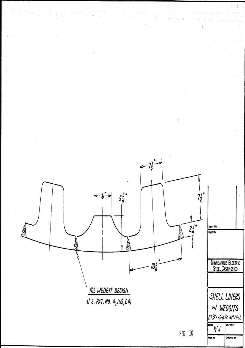 semi-autogenous mill liners wedgit design