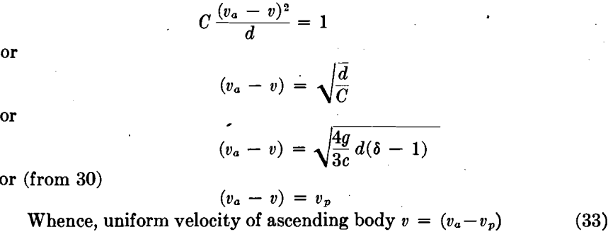 uniform velocity gravity concentration