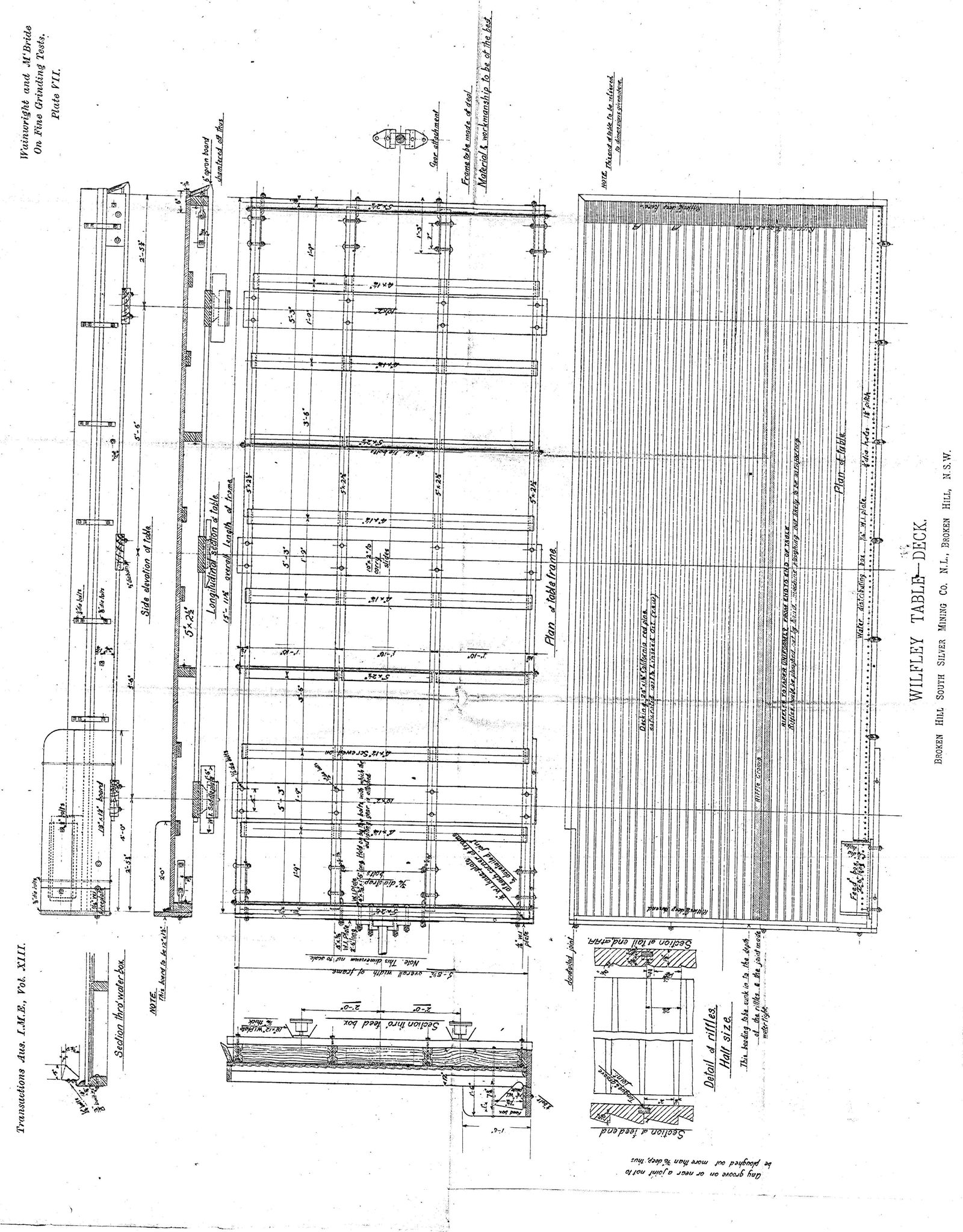 wilfley table fabrication drawings