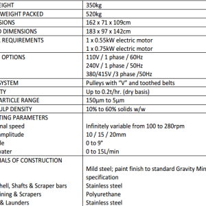 Multi-Gravity-Separator-Specification